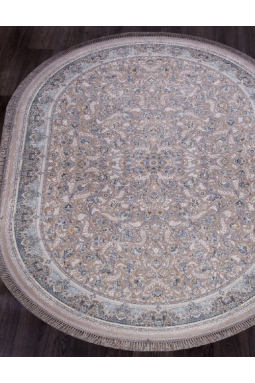 Иранский ковер Shahname 1200 256 Светло-серый овал